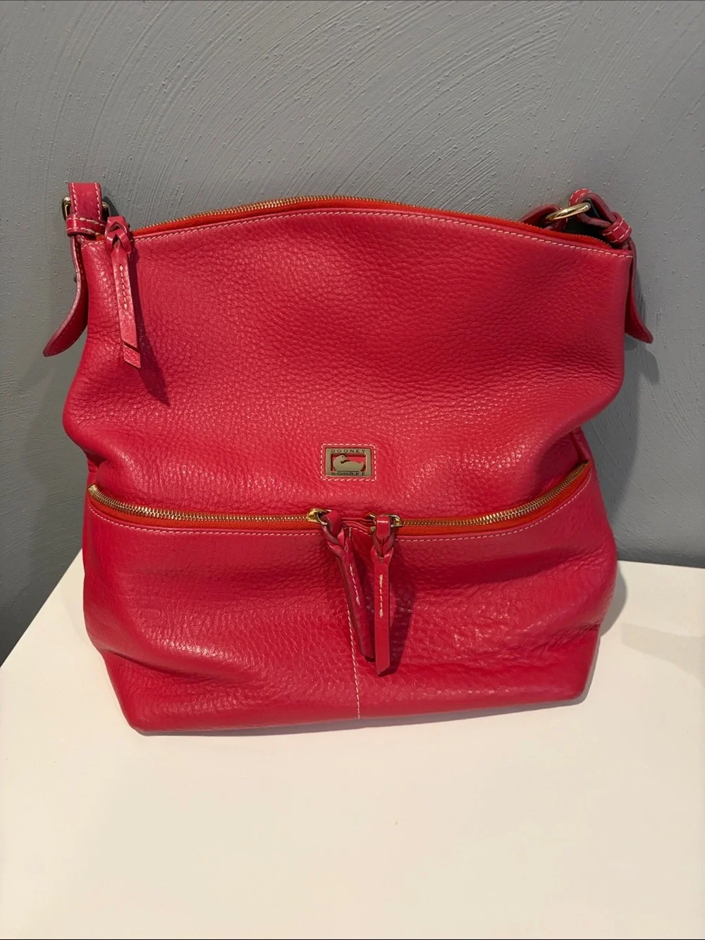 Dooney & Bourke Dillen dark pink/Red Pebble Leather Hobo bag